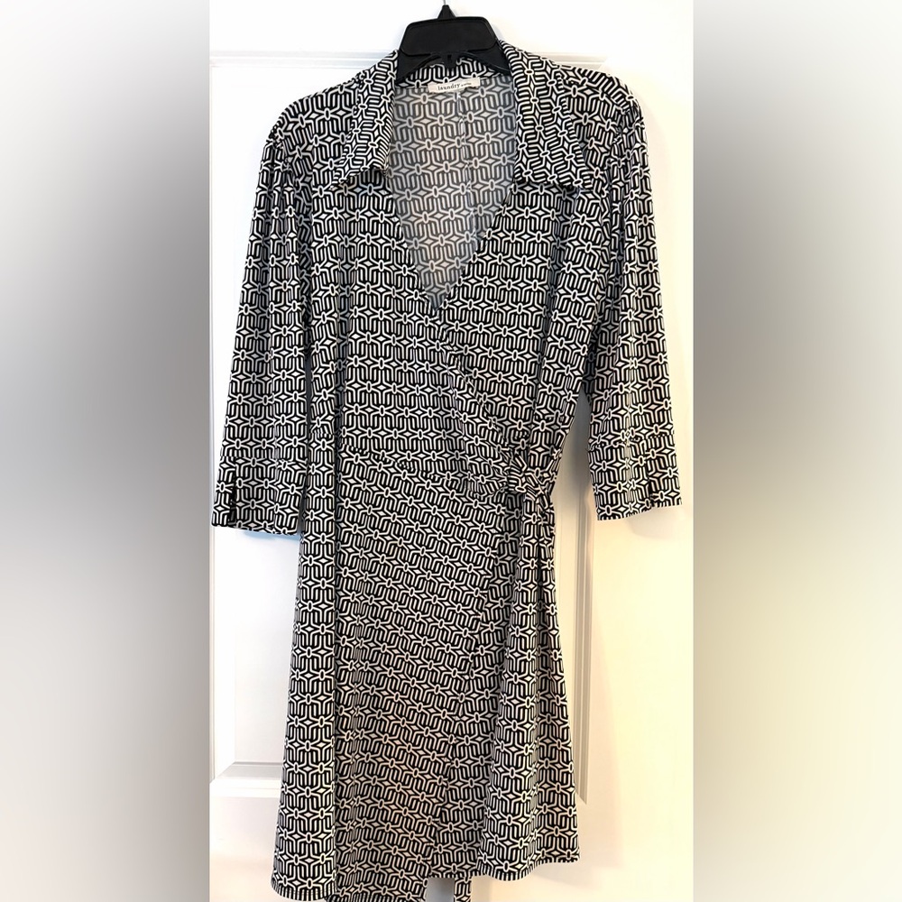 Laundry by Design Black and White Wrap Dress
